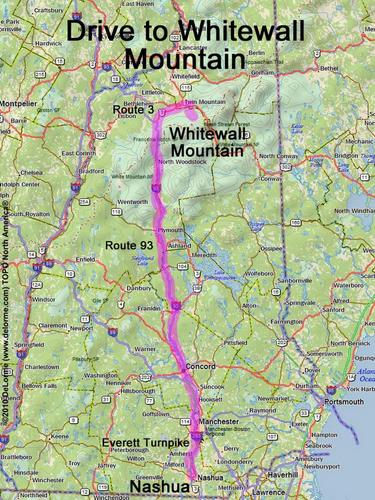 Whitewall Mountain drive route