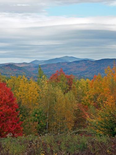 view north in October from Whitten Woods South Peak toward the White Mountains of New Hampshire