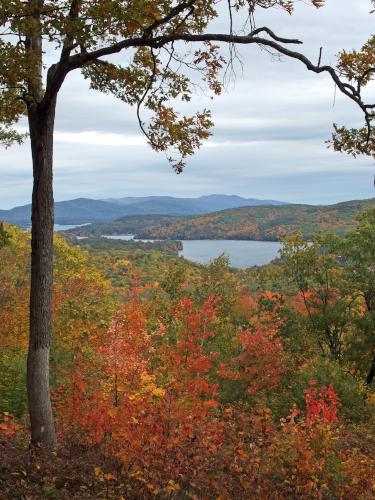 northeast view in October from Whitten Woods North Peak toward Little Squam Lake in New Hampshire