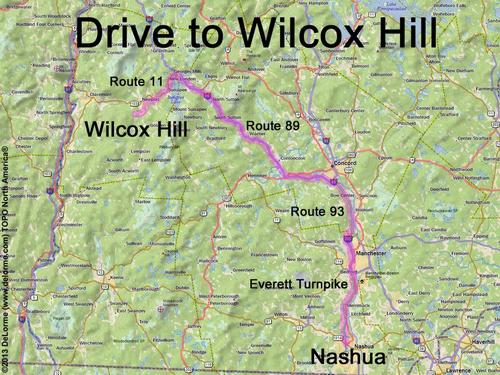 Wilcox Hill drive route