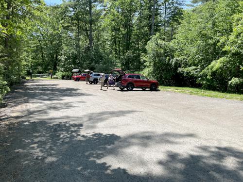 parking in May at Wildcat Falls in southern New Hampshire