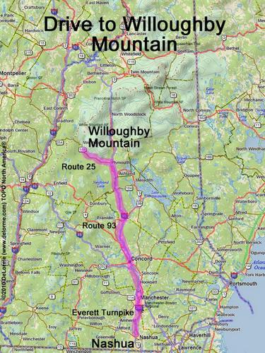Willoughby Mountain drive route
