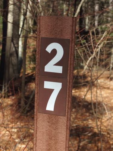 trail junction marker at Willowdale State Forest in northeastern Massachusetts