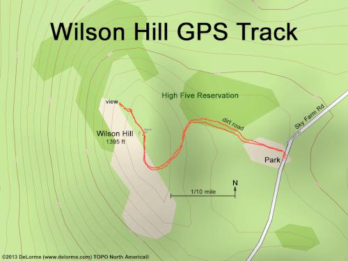 GPS track at Wilson Hill near Deering in southern New Hampshire