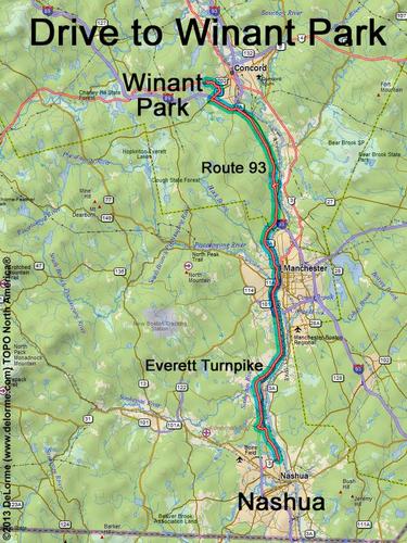 Winant Park drive route