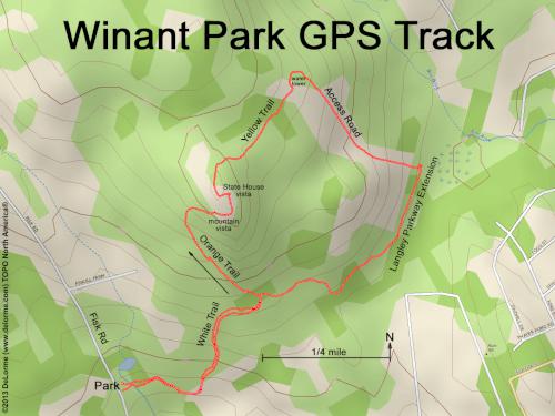 GPS track at Winant Park near Concord in southern New Hampshire