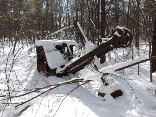 abandoned power-shovel in February at Windham Town Forest in southern New Hampshire