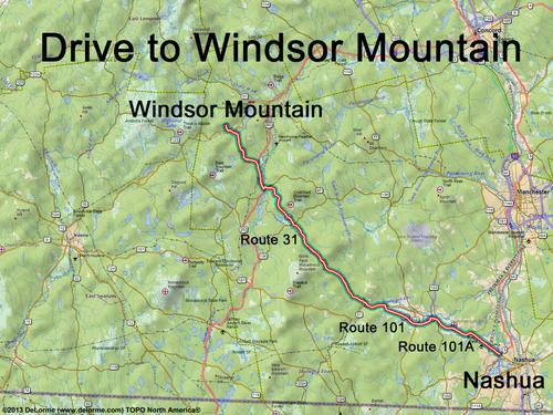 Windsor Mountain drive route