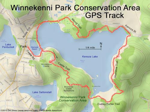 GPS track at Winnekenni Park in northeastern Massachusetts