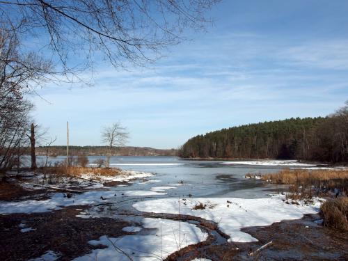 Kenoza Lake in November at Winnekenni Park in northeastern Massachusetts