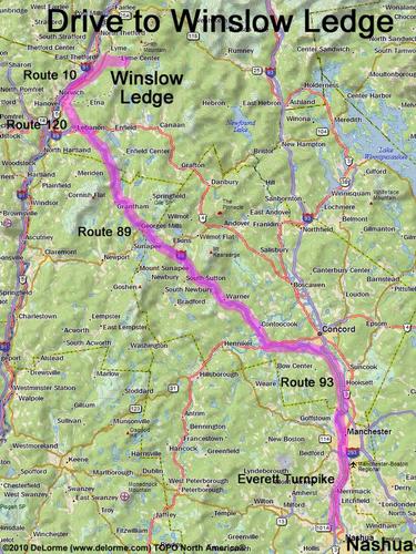 Winslow Ledge drive route