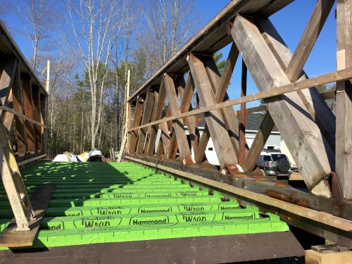 newly-constructed bridge to be used to span Trout Brook at Wiscasset Railroad in Maine