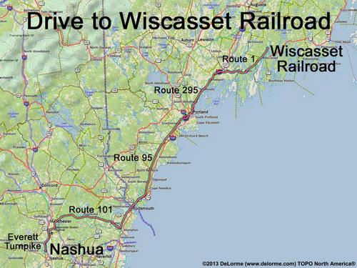 Wiscasset Railroad drive route