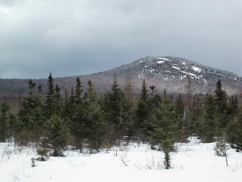 winter view of Mount Pemigewasset as seen from Bog Eddie in New Hampshire