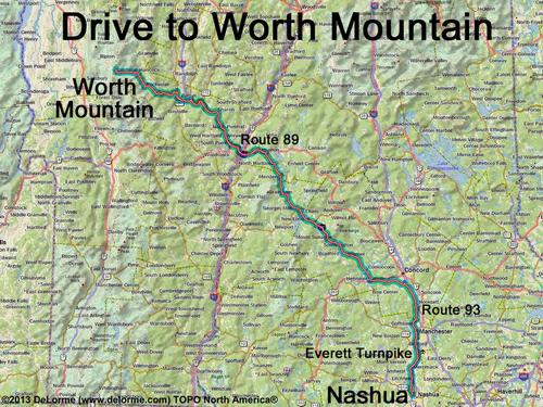 Worth Mountain drive route