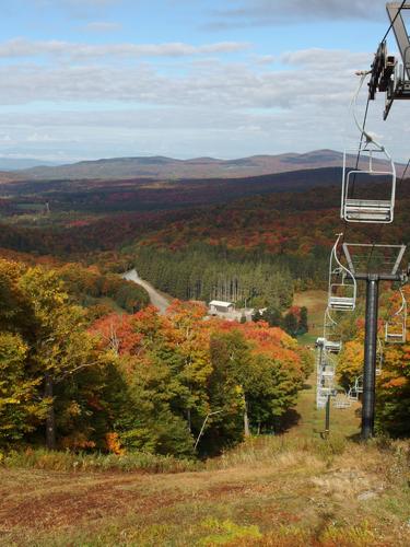 view from Middlebury College Snow Bowl Ski Area at Worth Mountain in northern Vermont