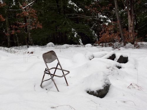 chair at the summit of Worthley Hill in New Hampshire
