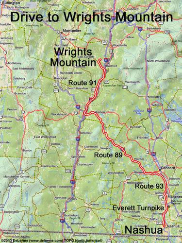 Wrights Mountain drive route