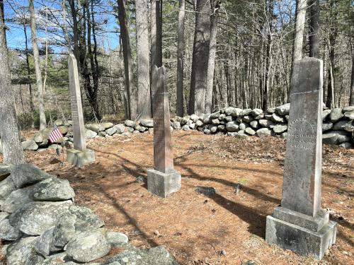 Russell Cemetery in March at Wunnegen Conservation Area in northeast MA