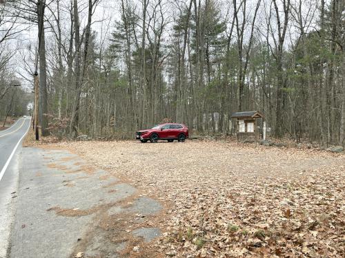 parking in December at Yapp Conservation Land in northeast Massachusetts