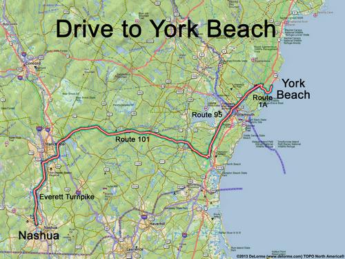 York Beach drive route