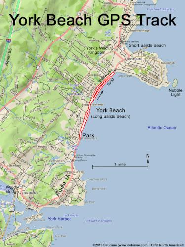 York Beach GPS track