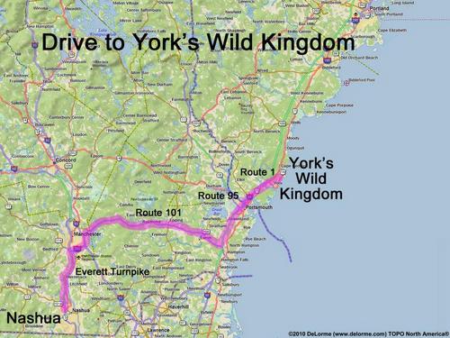York's Wild Kingdom drive route