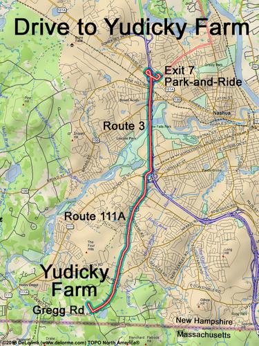 Yudicky Farm drive route