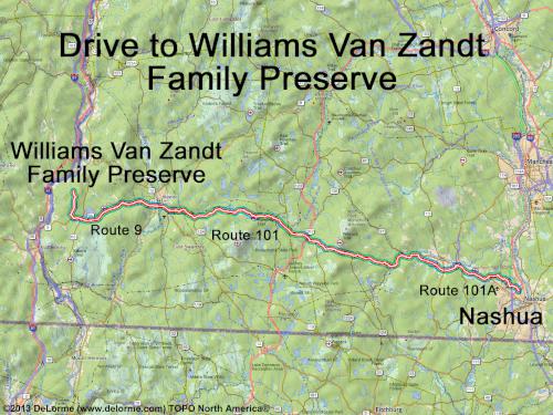 Williams Van Zandt Family Preserve drive route
