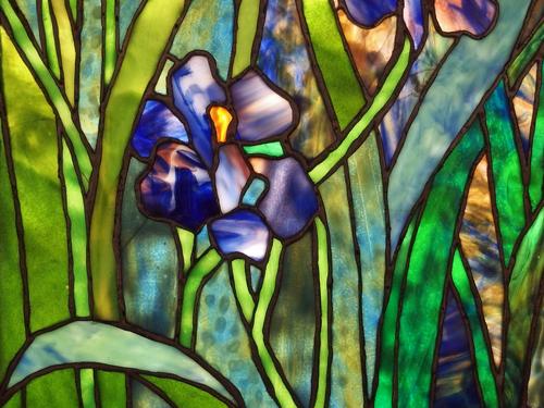 A Wooded Landscape in Three Panels by Louis Comfort Tiffany at the Museum of Fine Arts Houston in Texas