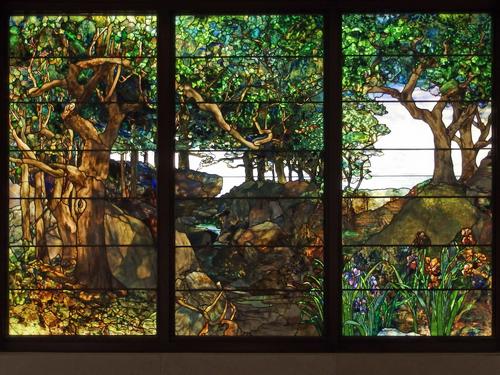 A Wooded Landscape in Three Panels by Louis Comfort Tiffany at the Museum of Fine Arts Houston in Texas
