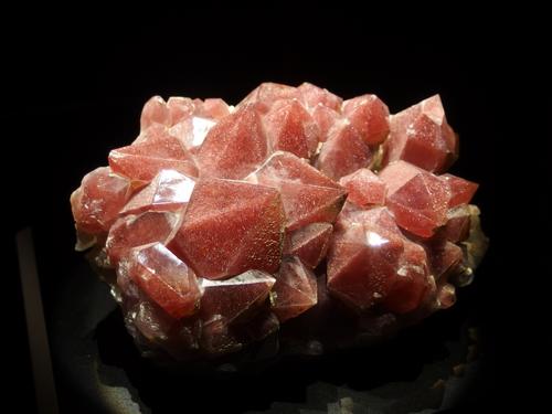 quartz and hematitie crystals on display at the Houston Museum of Natural Science in Texas