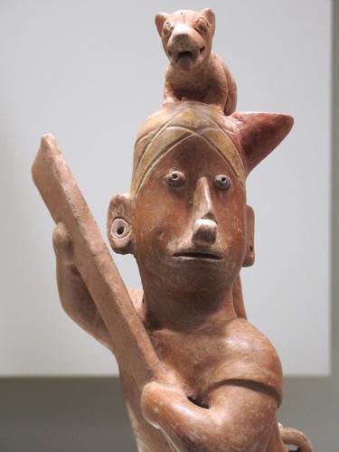 Warrier Effigy Vessel from ancient Mexico at the Museum of Fine Arts Houston in Texas