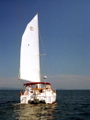 sailing the coast of Maine in July 1997
