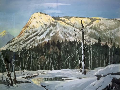 Winter at Traveler Mountain by Maurice Jake Day in the Farnsworth Museum at Rockland on the coast of Maine
