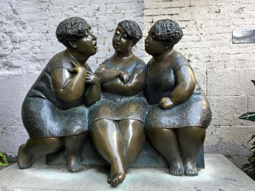 Les Chuchoteuses (The Whisperers) sculpture by Rose-aimee Belanger at Montreal, Canada