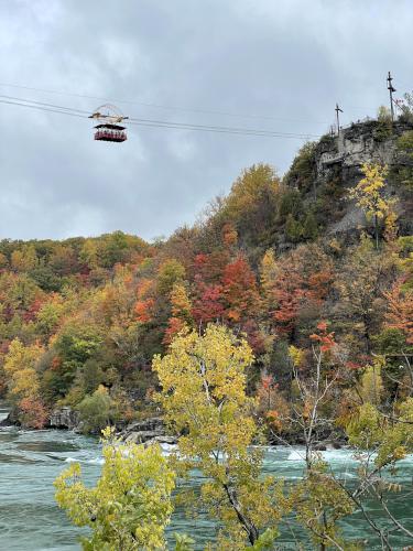 gondola tourists in October over on the Canadian side of the river at Niagara Falls in New York