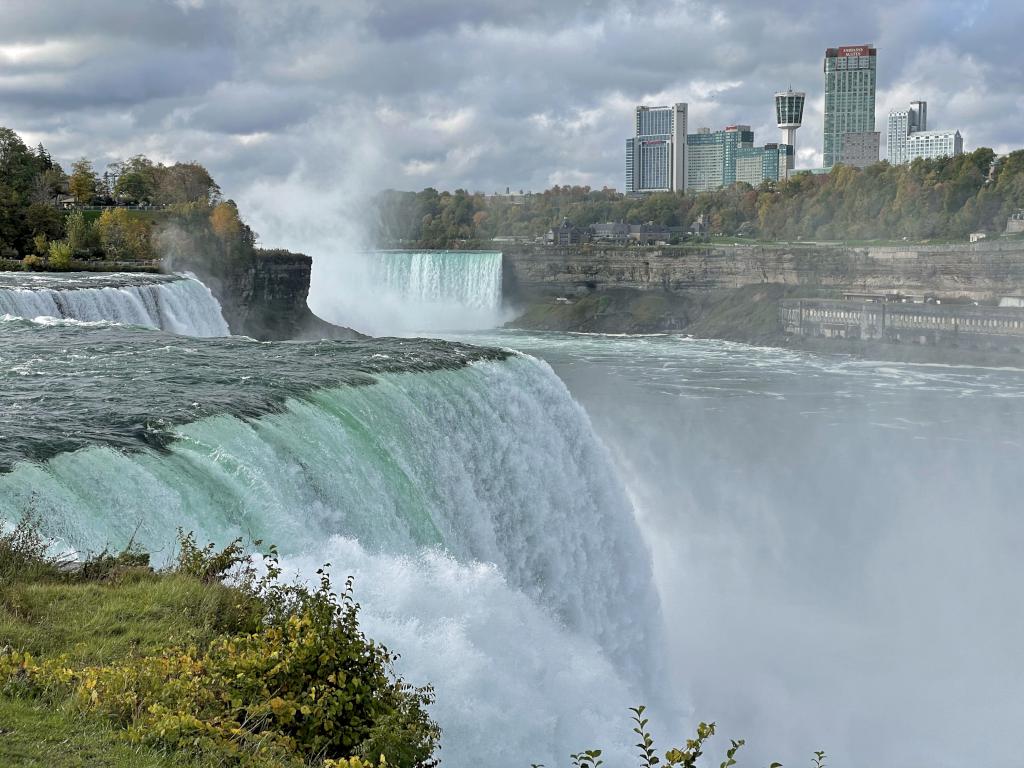 American Falls in October as seen from the viewing platform at Niagara Falls in New York