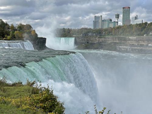 American Falls in October as seen from the viewing platform at Niagara Falls in New York