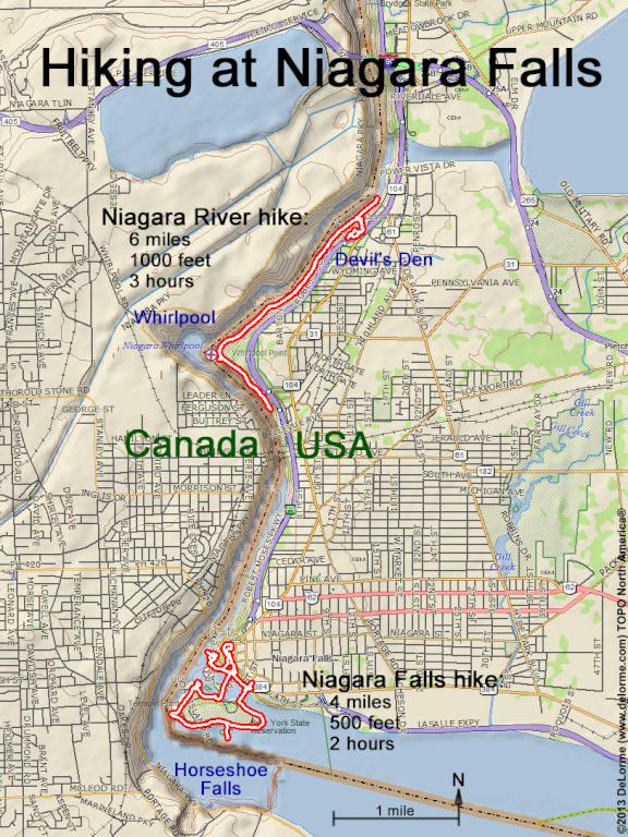 GPS tracks in October at Niagara Falls in New York