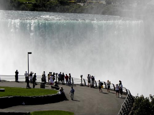 a view of Horseshoe Falls from Terrapin Point on the American side of Niagara Falls in New York
