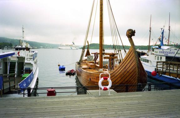 Viking ship replic at Oslo harbor in Norway in September 1994