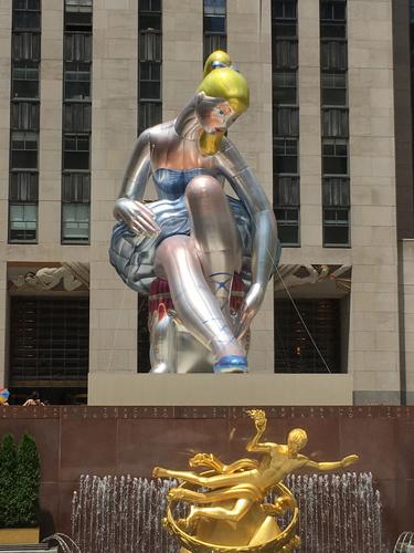 fun decoration at Rockefeller Center in July in New York City