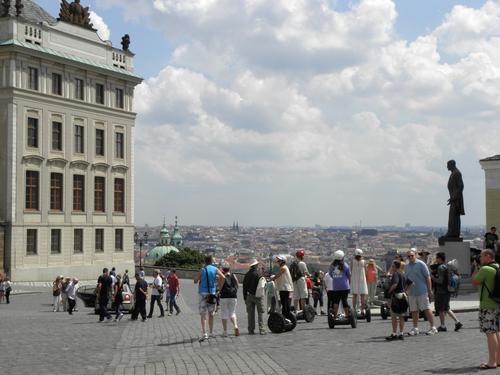 tourists at Prague Castle in the Czech Republic