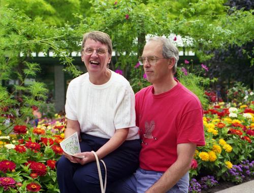 Betty Lou and Fred at Butchart Gardens near Puget Sound in Oregon in August 1995
