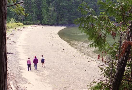 walking the shore of Portland Island at Puget Sound in Oregon in August 1995