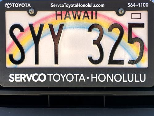 Hawaii license plate in the parking lot at La Jolly beach near San Diego, California