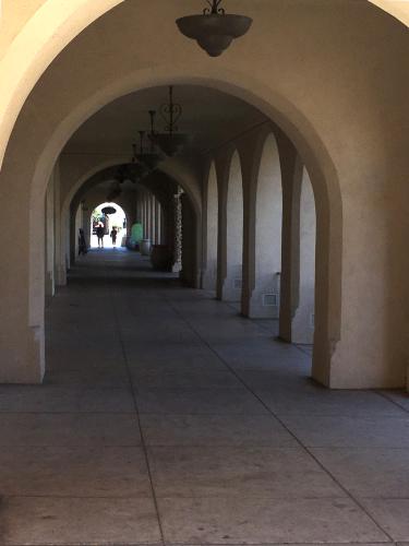 out-of-the-sun walkway at Balboa Park in San Diego, California