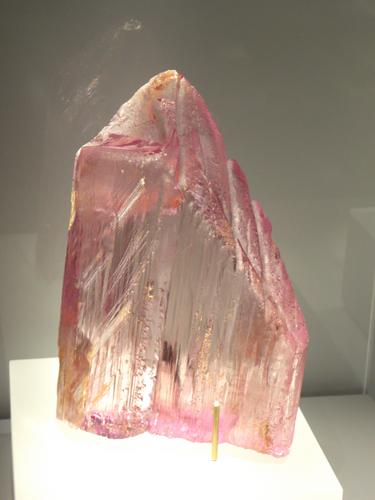 Kunzite crystal in the Royal Ontario Museum at Toronto in Canada