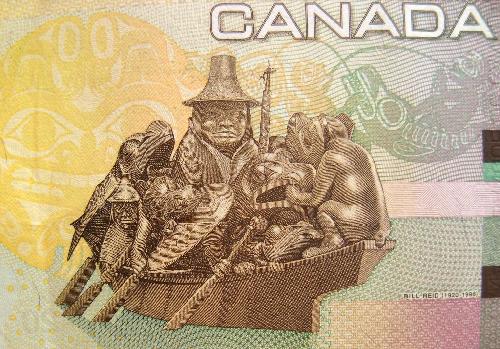 Canadian $20 bill at Vancouver, British Columbia, Canada